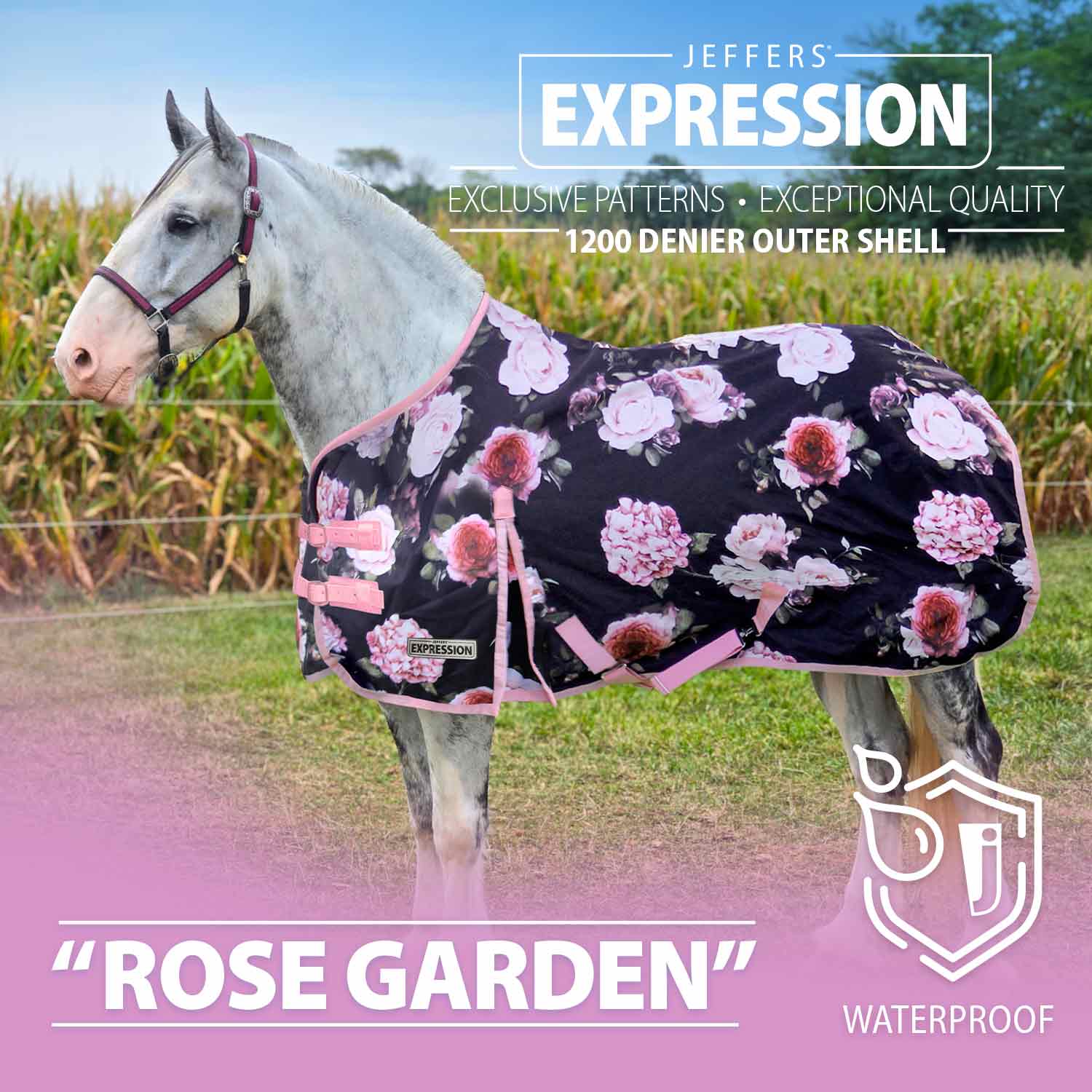 Jeffers Expression 1200D Draft Horse Turnout Blanket, 240 g | Waterproof, Breathable & Safe Design - Image 2