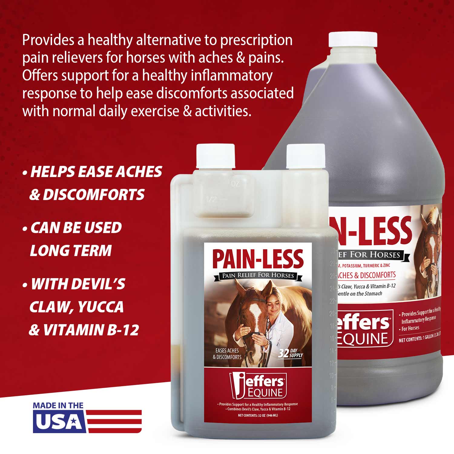 Jeffers Pain-Less Pain Relief Liquid for Horses - Image 4