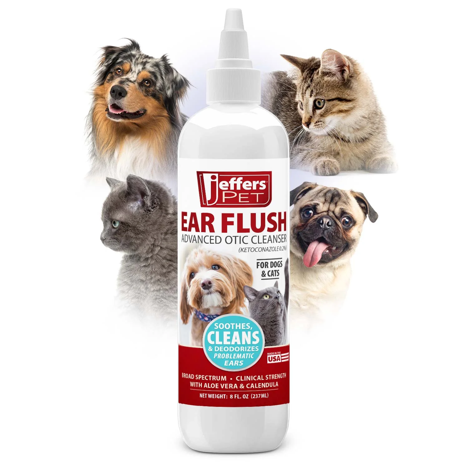 Jeffers Pet Ear Care Bundle, Ear Cleaner, Ear Drops & Ear Flush for Dogs & Cats, 3 Pack - Image 6