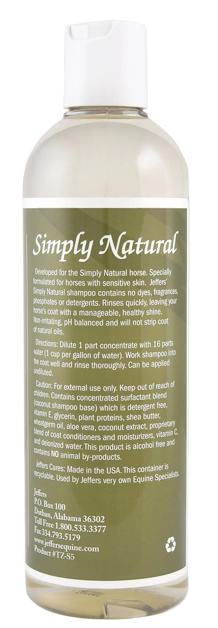 Jeffers Equine Simply Natural Horse Shampoo for Sensitive Skin - Image 3