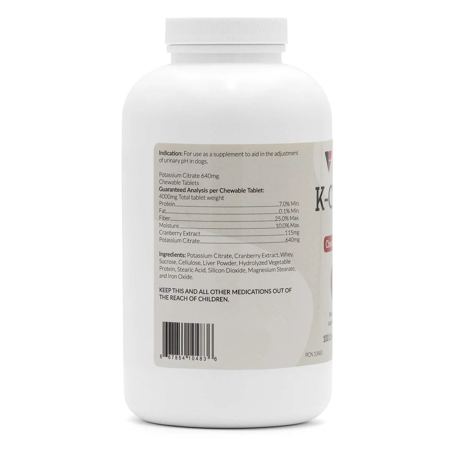 K-CIT-V Potassium Citrate plus Cranberry for Dogs, 640mg, 100 Chewable Tablets - Image 2