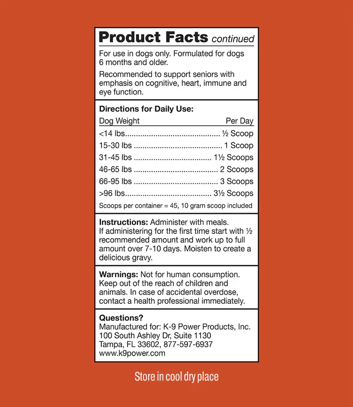 K9 Power Young at Heart Senior Dog Health Formula - Image 8