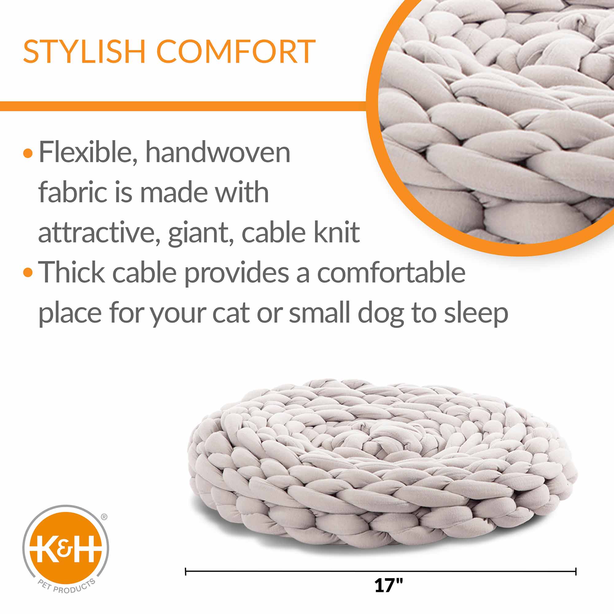 K&H Pet Products Knitted Pet Bed, 17" - Image 3