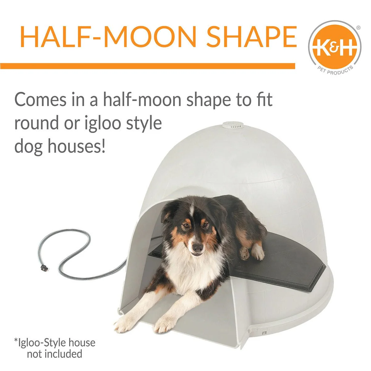 K&H Lectro-Kennel Igloo Style Heated Pad – Half-Round Indoor/Outdoor Dog House Heater - Image 4