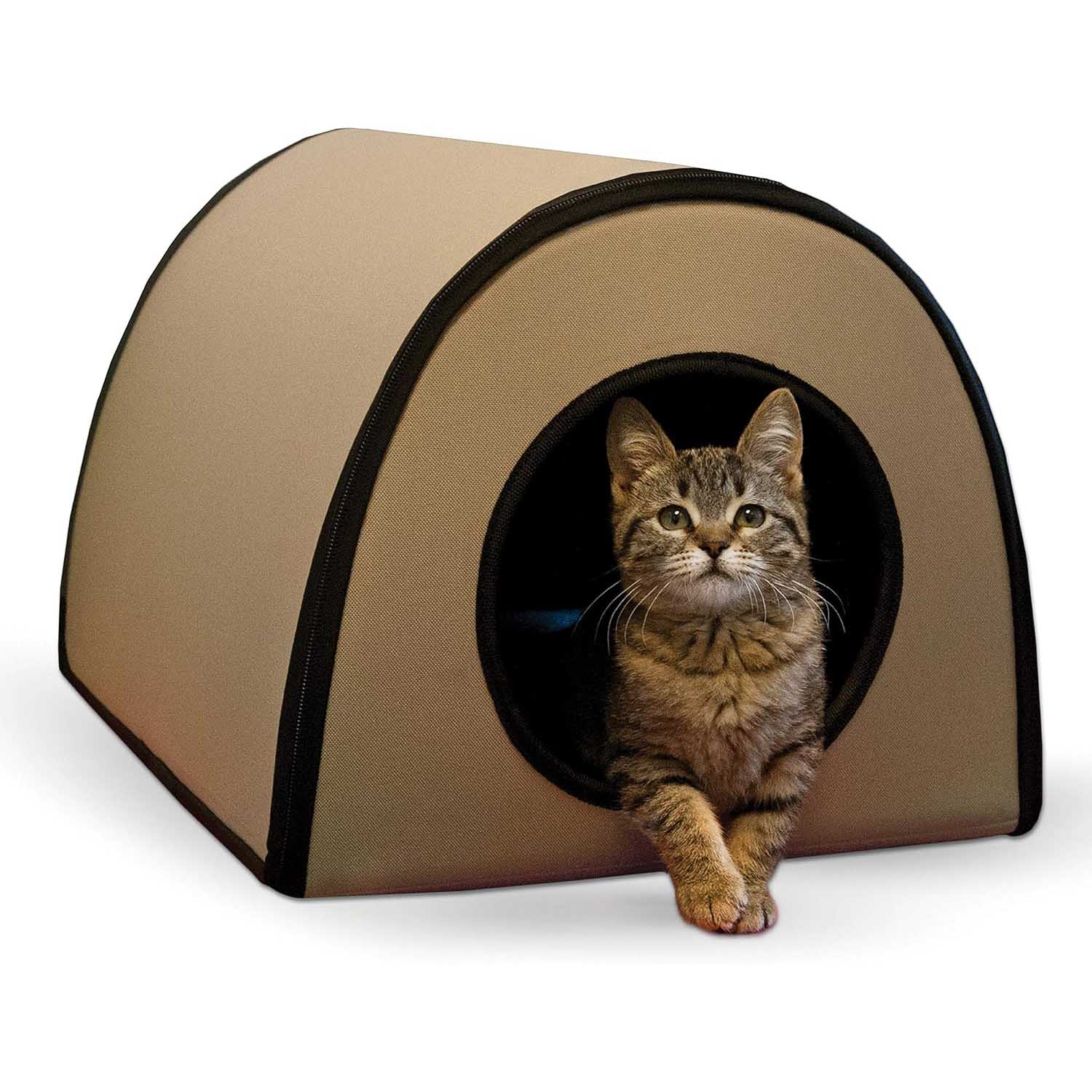 K&H Thermo Mod Heated Outdoor Cat House – Insulated, Waterproof Kitty Shelter for Feral & Outdoor Cats