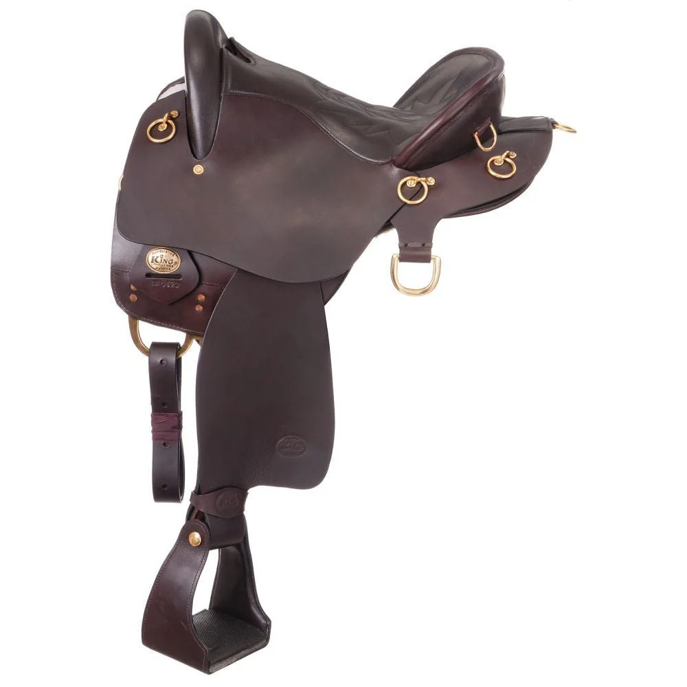 King Series Trekker Tooled Endurance Saddle with Horn - Image 2