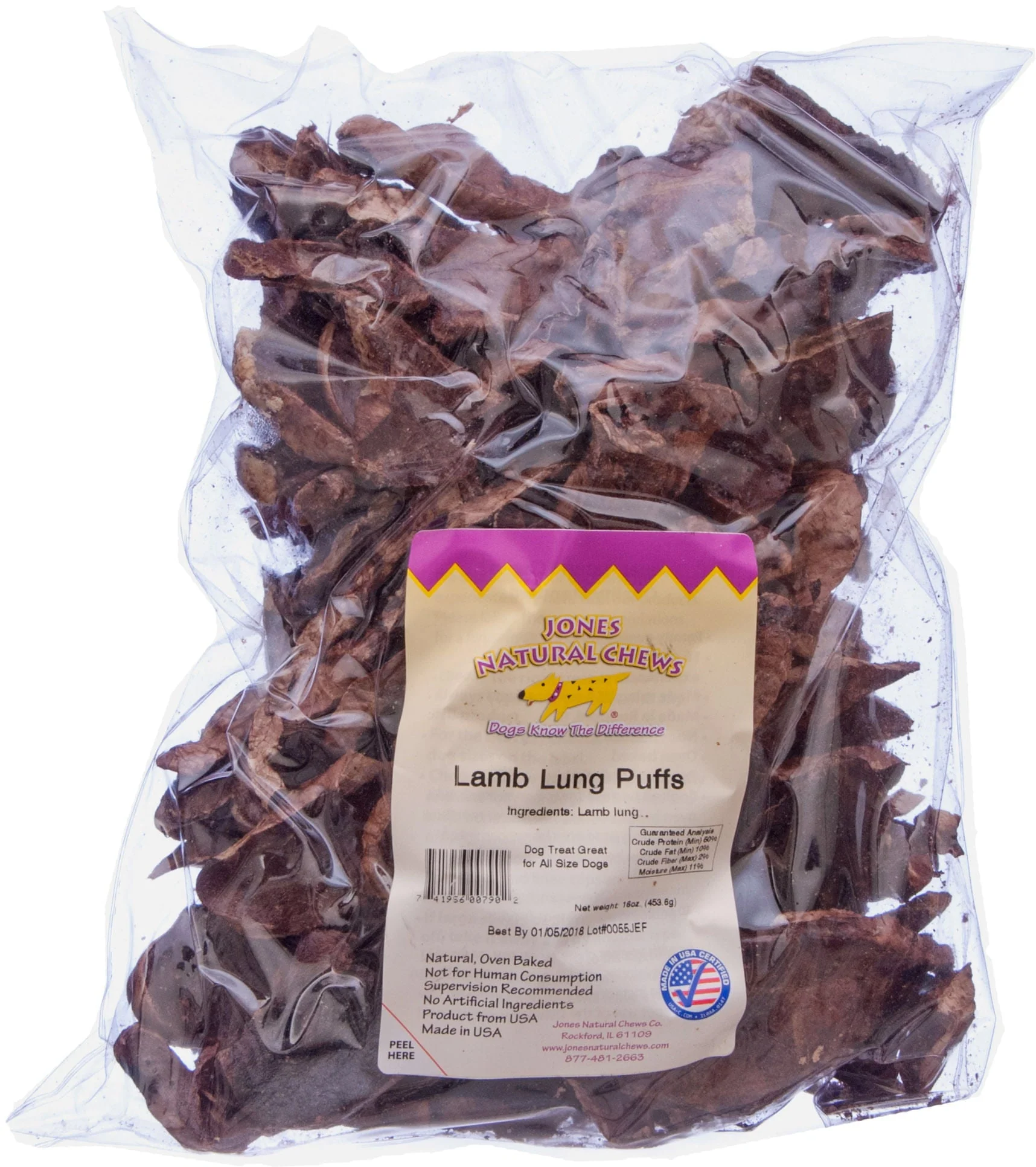 Lamb Lung Puffs Dog Treat, 16 oz - Image 2