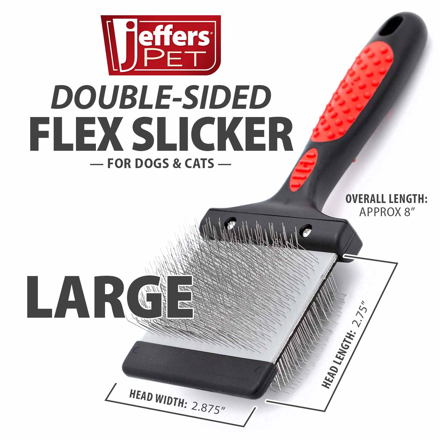 Jeffers Double-Sided Flex Head Pet Grooming Slicker Brush - Image 5