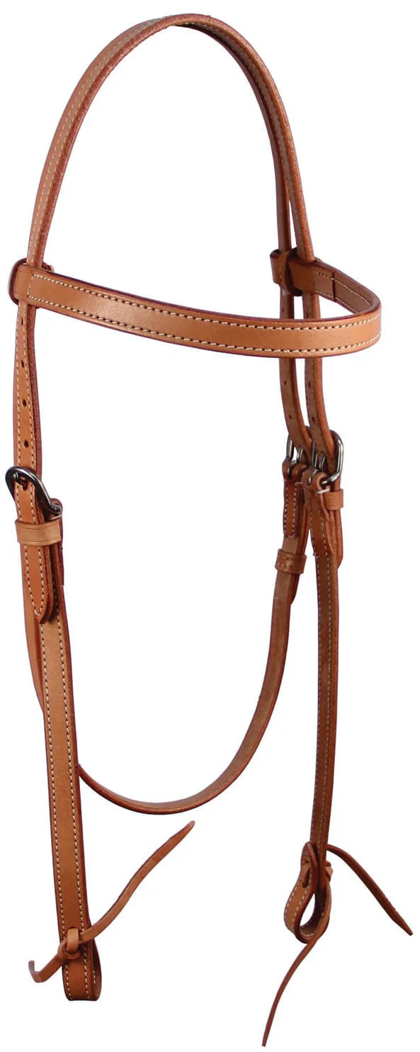 Buffalo Leather of the Rockies Plain Leather Browband Headstall - Image 2