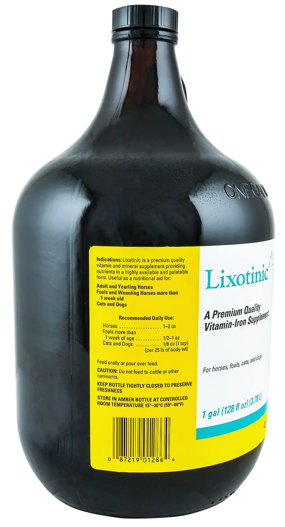 Lixotinic Vitamin Iron Supplement for Horses, Foals, Cats, & Dogs, Gallon (Glass) - Image 2