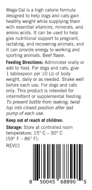 Mega Cal High Calorie Liquid Supplement for Cats & Dogs, 16 oz - Image 3