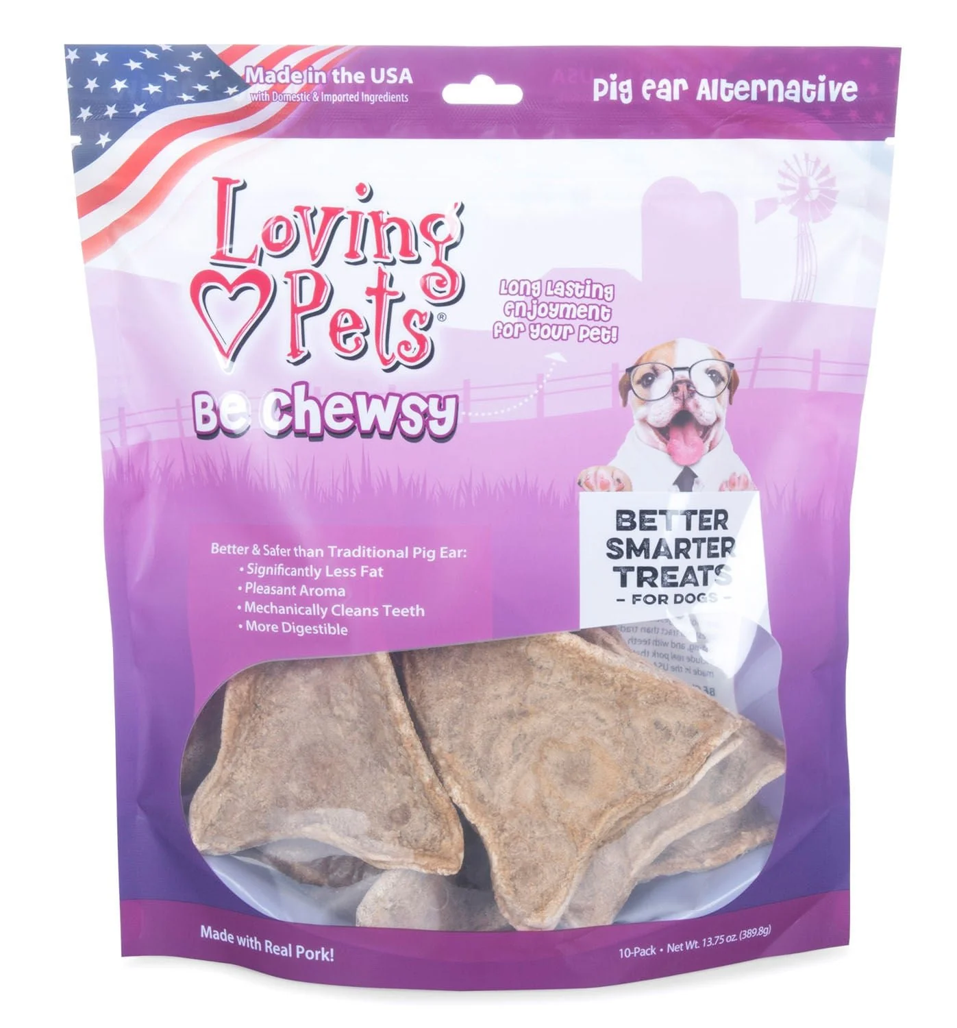 Loving Pets Be Chewsy Pig Ears, 4pk - Image 2