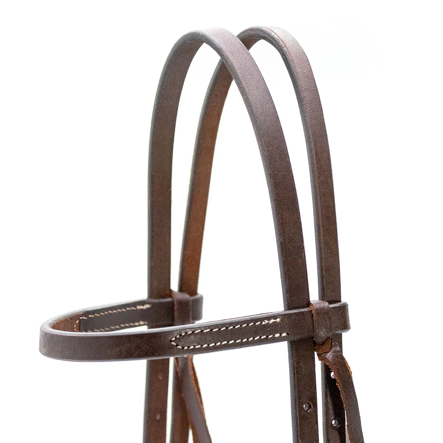 Jeffers LuxeLeather Heavy Oiled Browband Headstall with Quick Change Bit Ends for Horses - Image 2