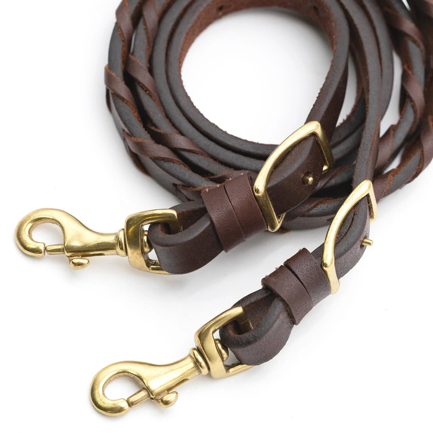 Jeffers LuxeLeather Heavy Oiled Laced Barrel Rein for Horses - Image 5