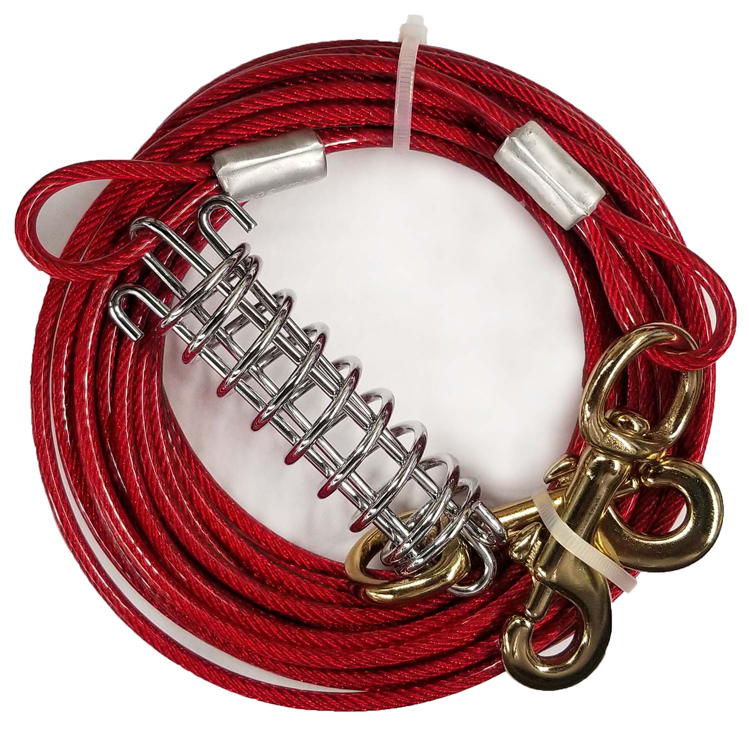 Medium Weight Dog Tie Out Cable, Red - Image 10