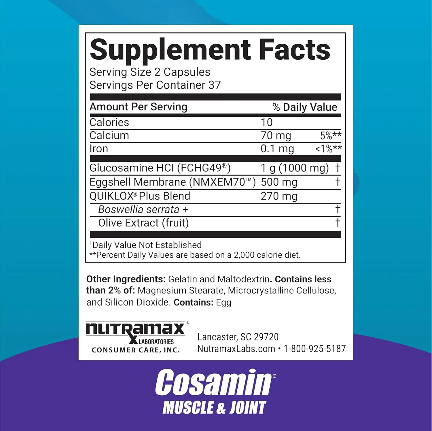 Nutramax Cosamin Muscle & Joint for Men & Women, 74 Capsules - Image 2