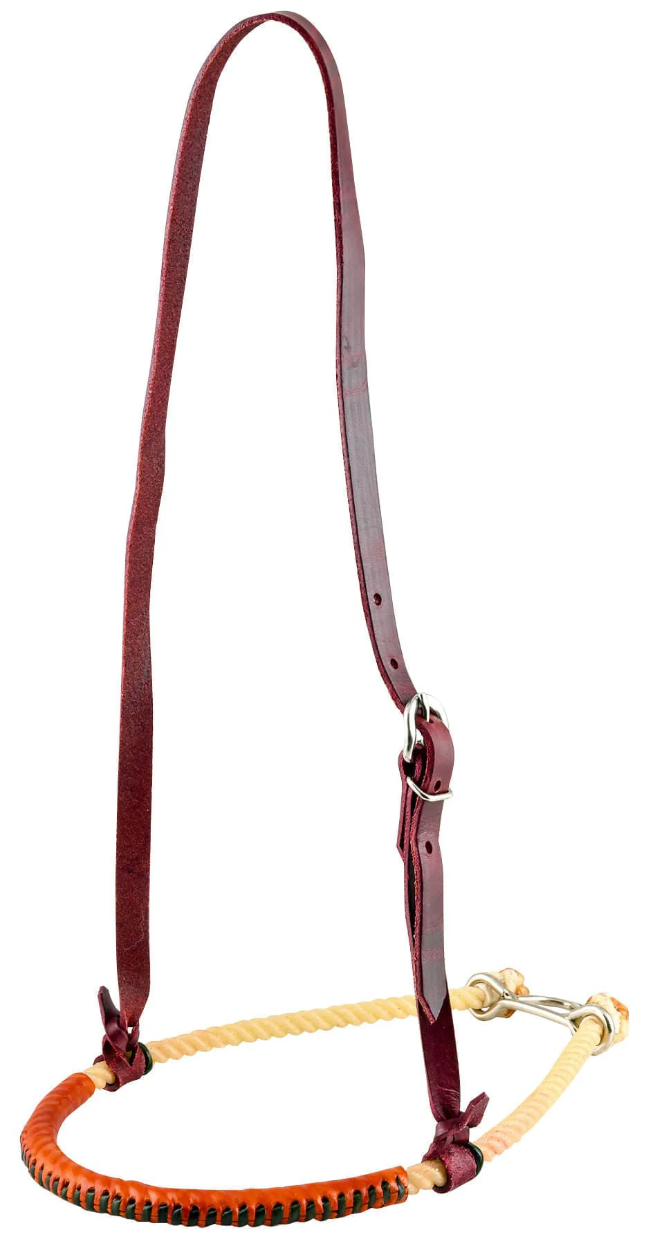 Oxbow Leather Covered Single Rope Noseband for Horses