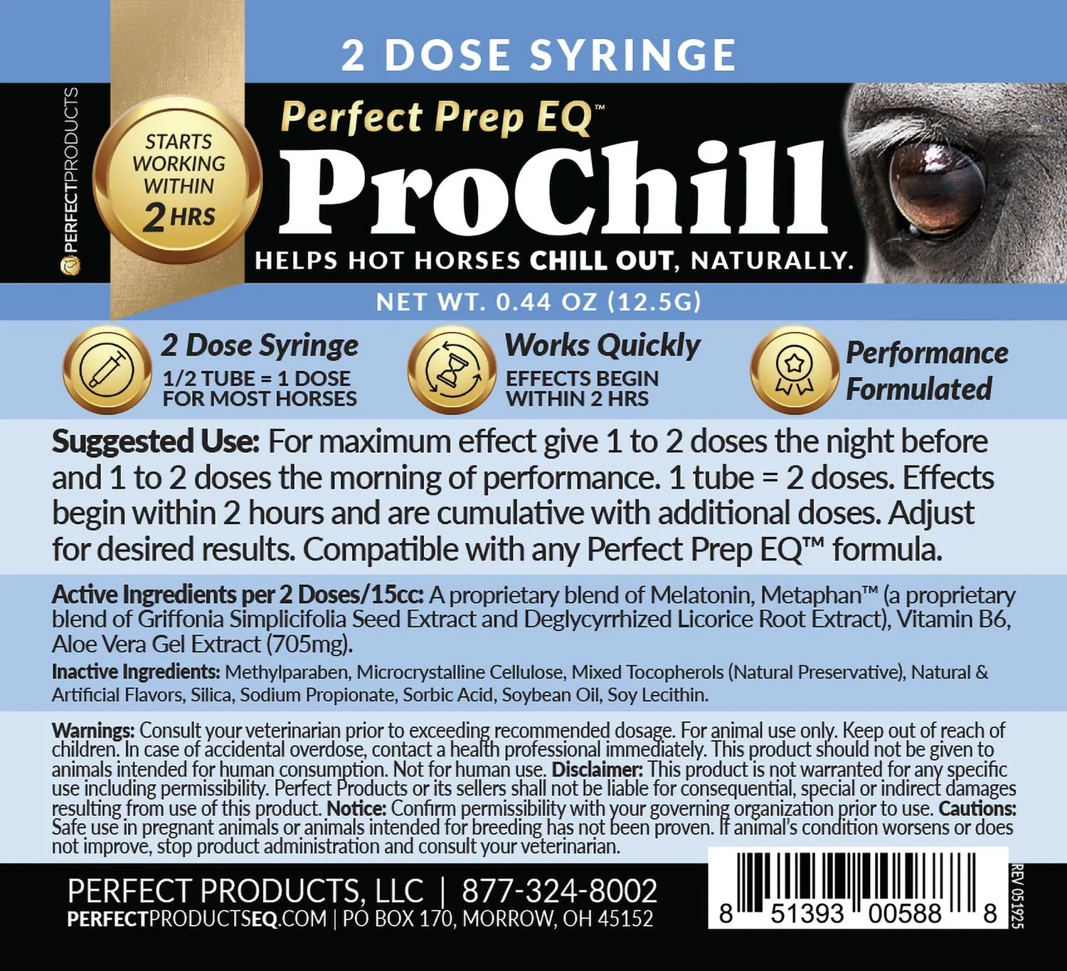 Perfect Prep EQ ProChill Calming Paste for Horses, 60 ml - Image 7