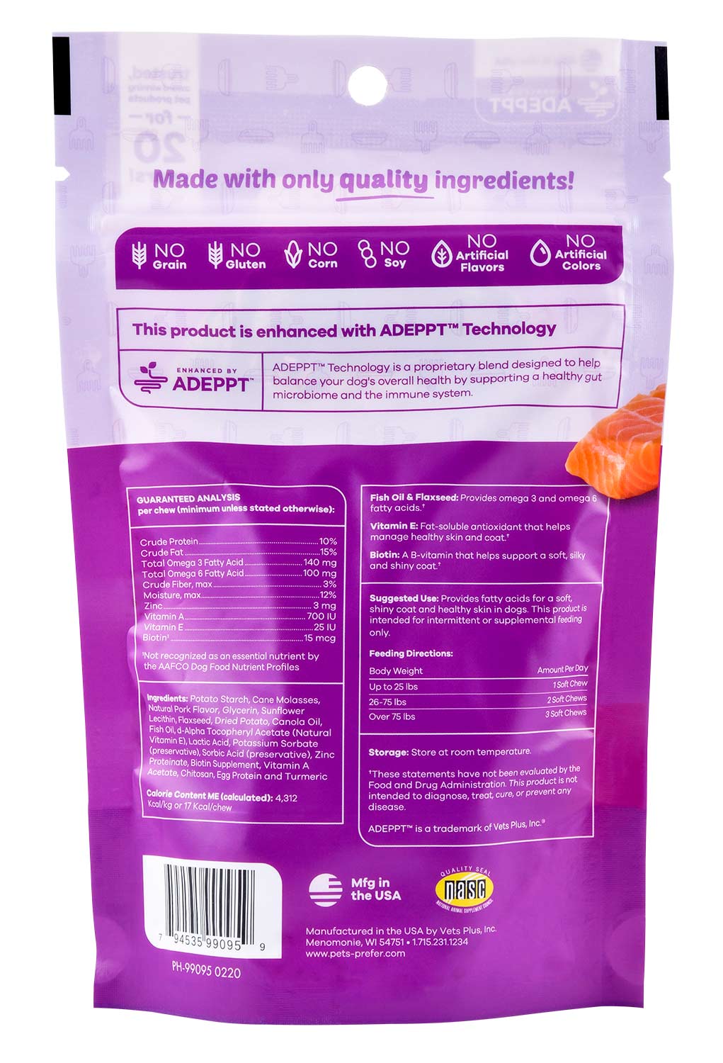 PetsPrefer Skin & Coat Soft Chews with ADEPPT - Image 2