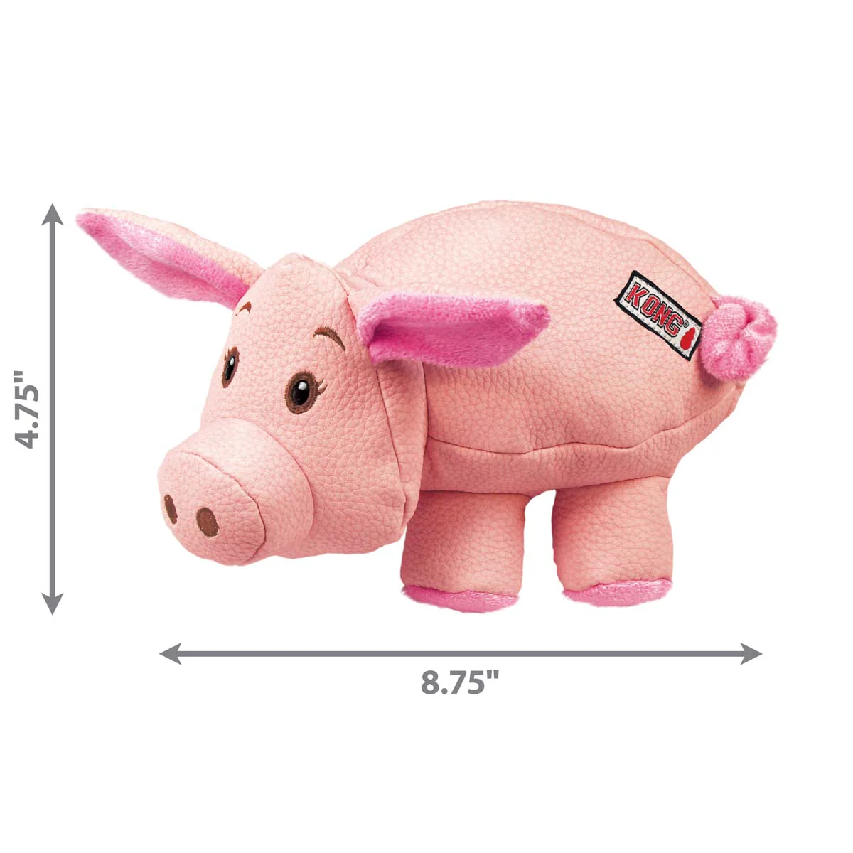 KONG Phatz Pig Plush Dog Toy with Low-Tone Squeaker - Image 10
