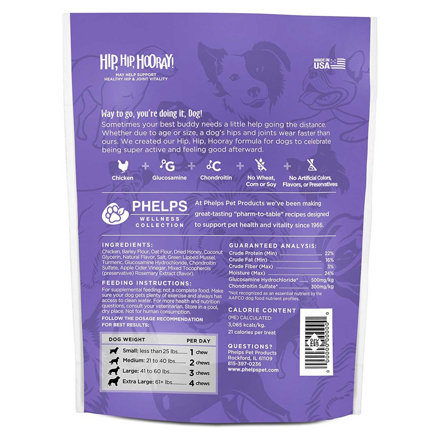 Phelps Wellness Functional Dog Chew Supplements – Calming, Digestive, Skin & Coat, Hip & Joint, Sensitive Stomach & Brain Support Treats, 4.5 oz - Image 15