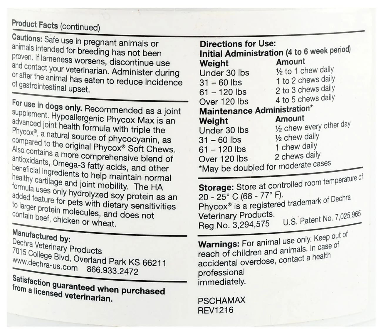 Phycox MAX HA (Hypo-Allergenic) Canine Joint Support Soft Chews - Image 2