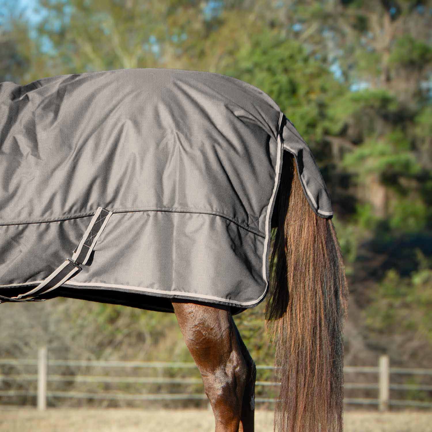 Jeffers Poplar Head "Defense" 1680 Denier Turnout Blanket with High Neck, 240 Gram, Plymouth Brown - Image 5