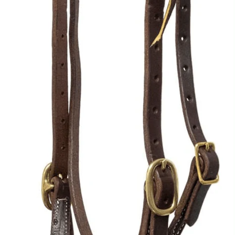 Jeffers Poplar Head Saddlery Oiled Harness Leather Browband Headstall with Easy-Change Buckle Ends - Image 3