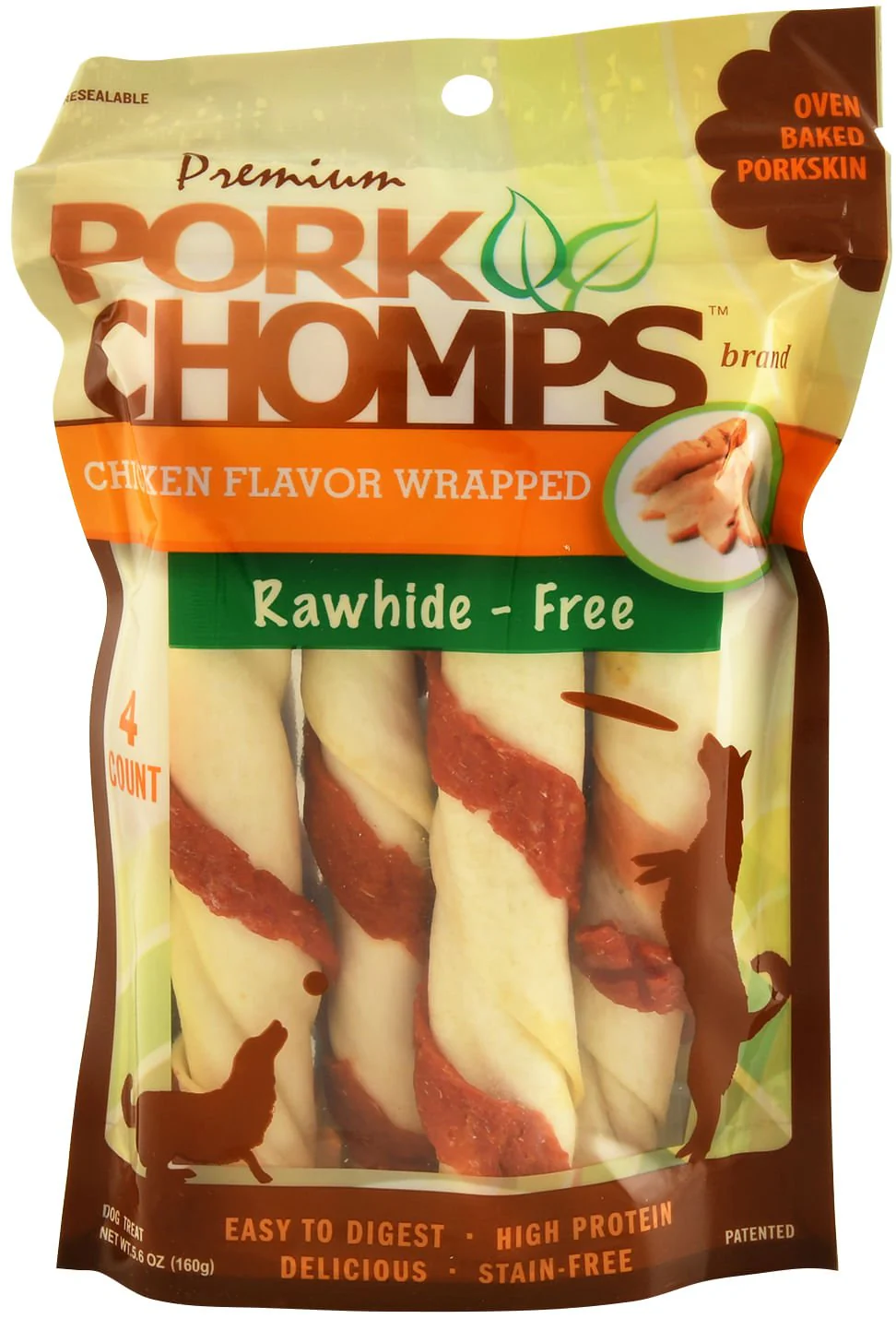 Pork Chomps Premium Twists – Rawhide-Free Dog Chews, Bacon, Chicken & Roasted, 6-Inch Oven-Baked Treats for Medium & Large Dogs - Image 3
