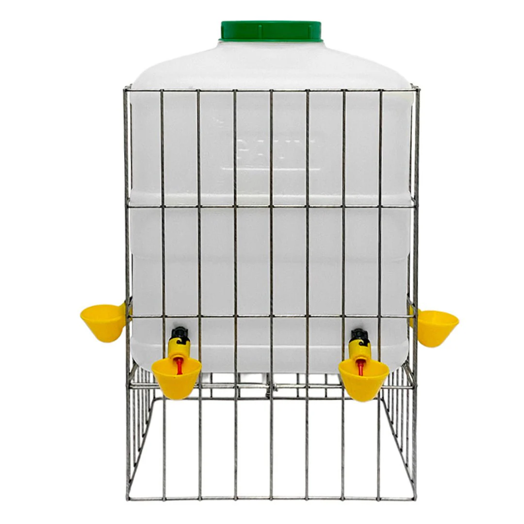 Poultry 20 L Water Tank with 4 Drinking Cups - Chicken Automatic Waterer