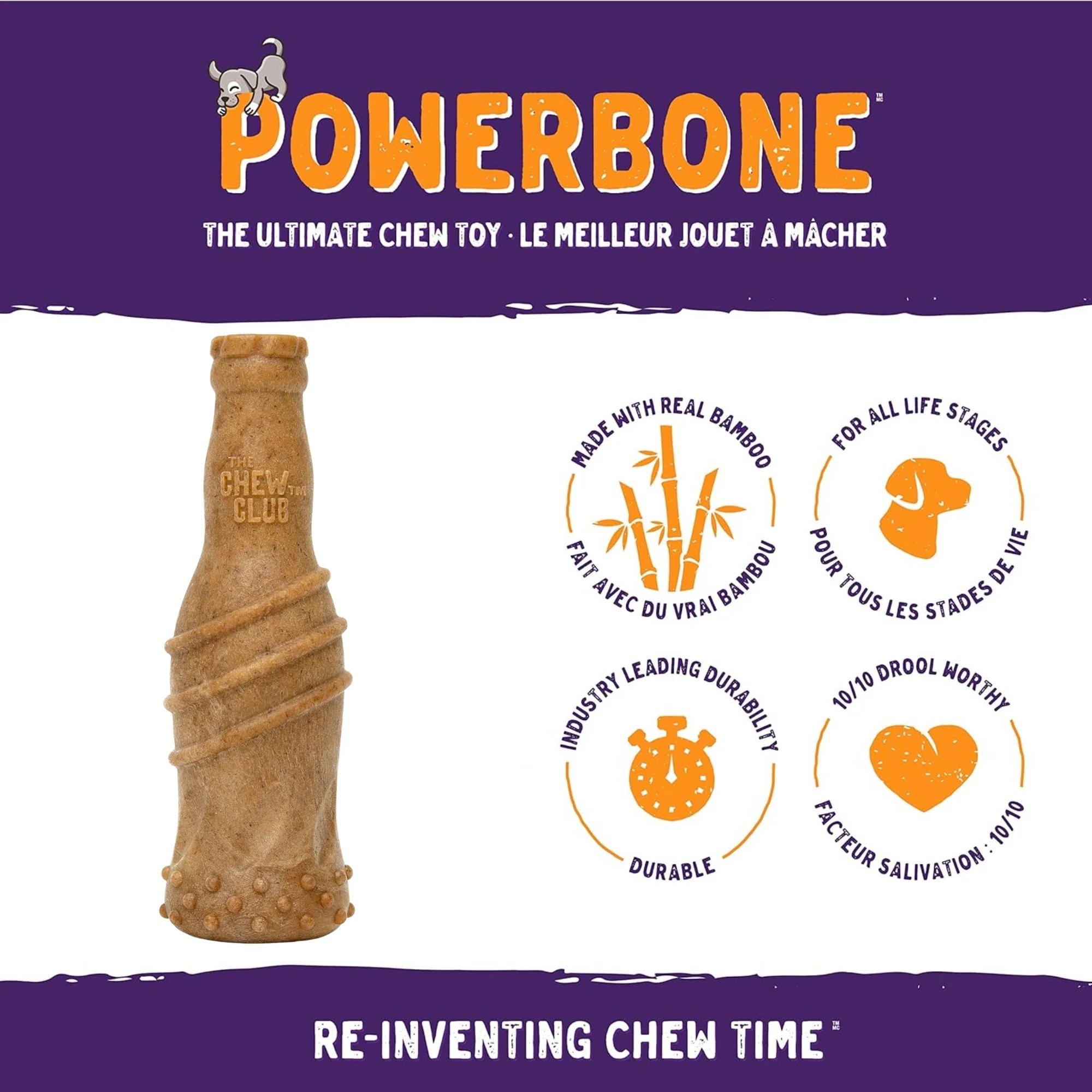 Powerbone Bottle Dog Chew Toy for Power Chewers, 6.5'' - Image 3