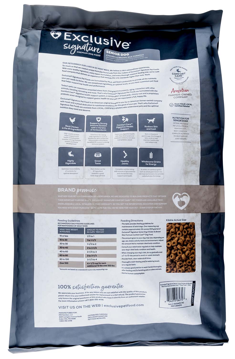 Purina Exclusive Signature Premium Senior Adult Dog Food, Chicken/Brown Rice - Image 2