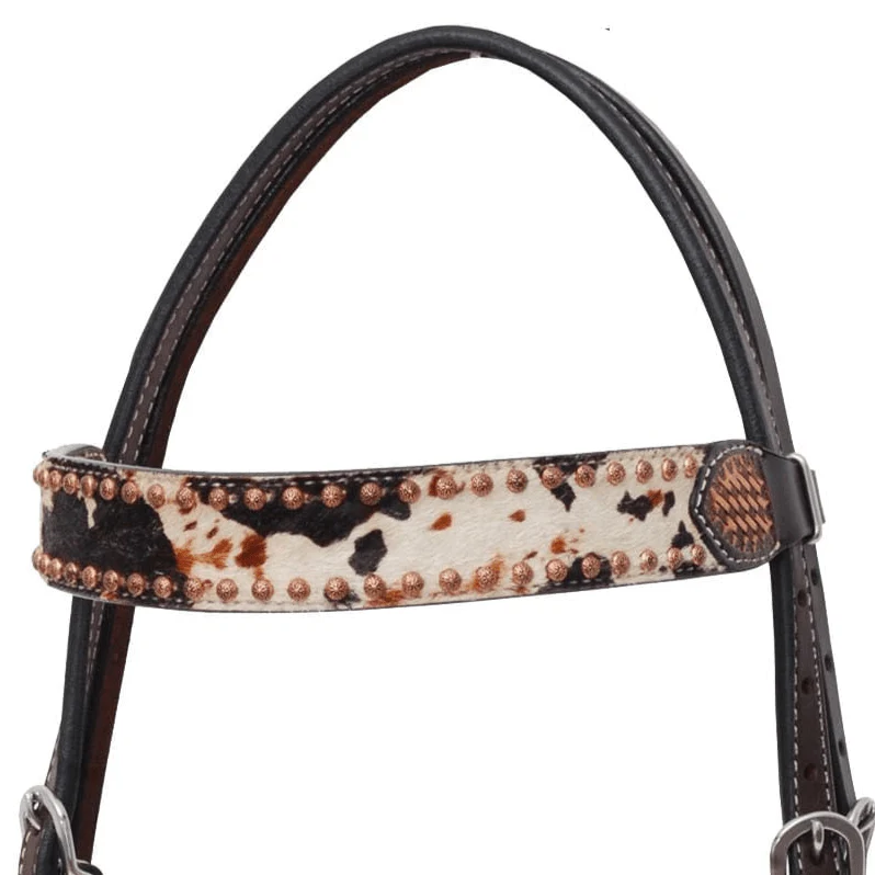 Rafter T Peppered Hide Browband Headstall - Image 2