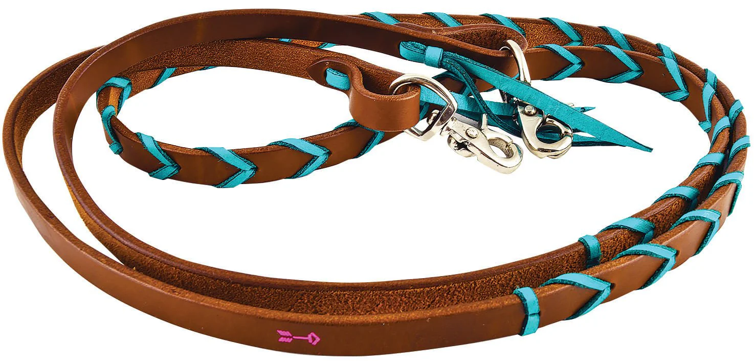 Rafter T Plaited Barrel Racing Reins - Image 3