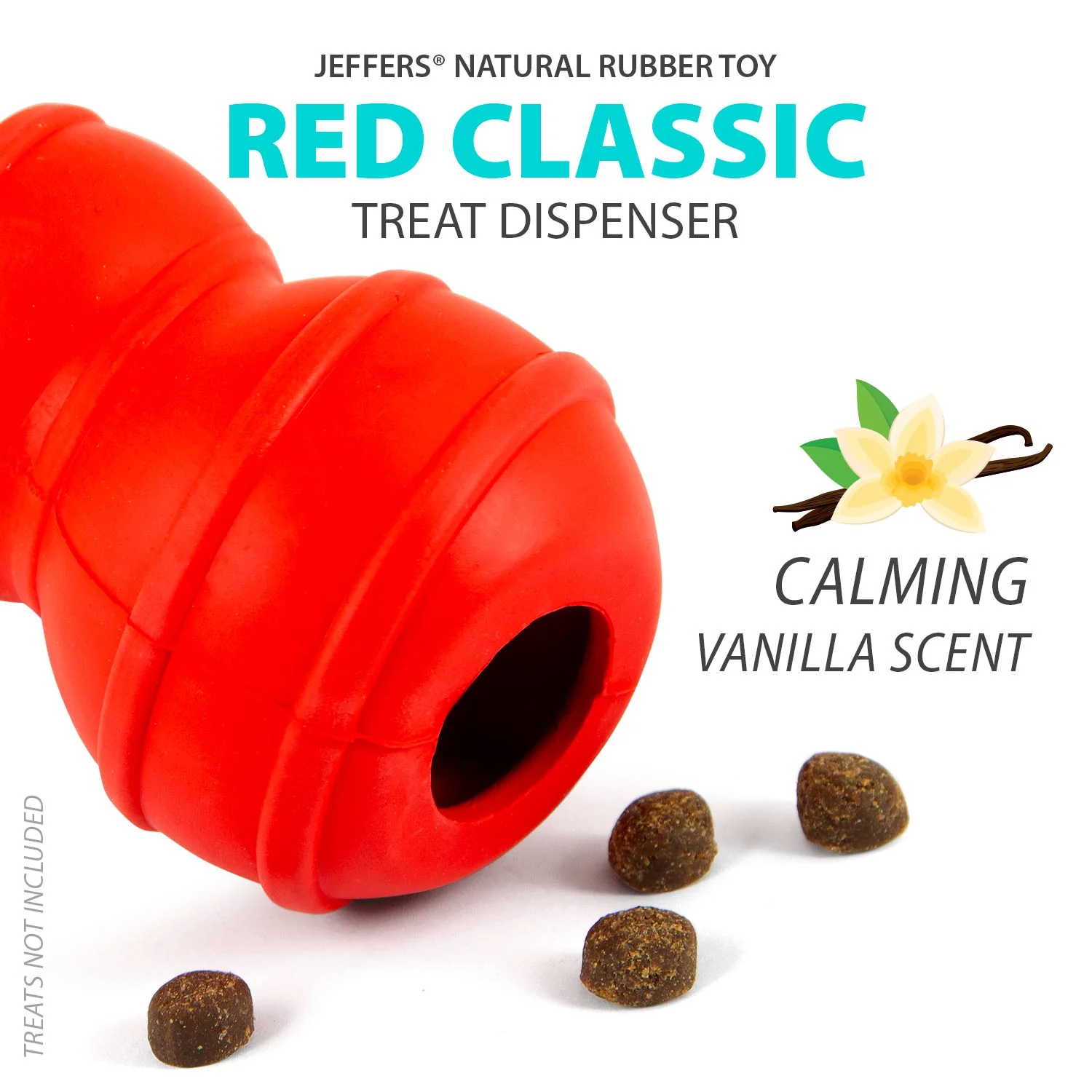 Jeffers Red Classic Stuffable Fetch & Chew Natural Rubber Treat Dispensing Dental Dog Toy - Image 3