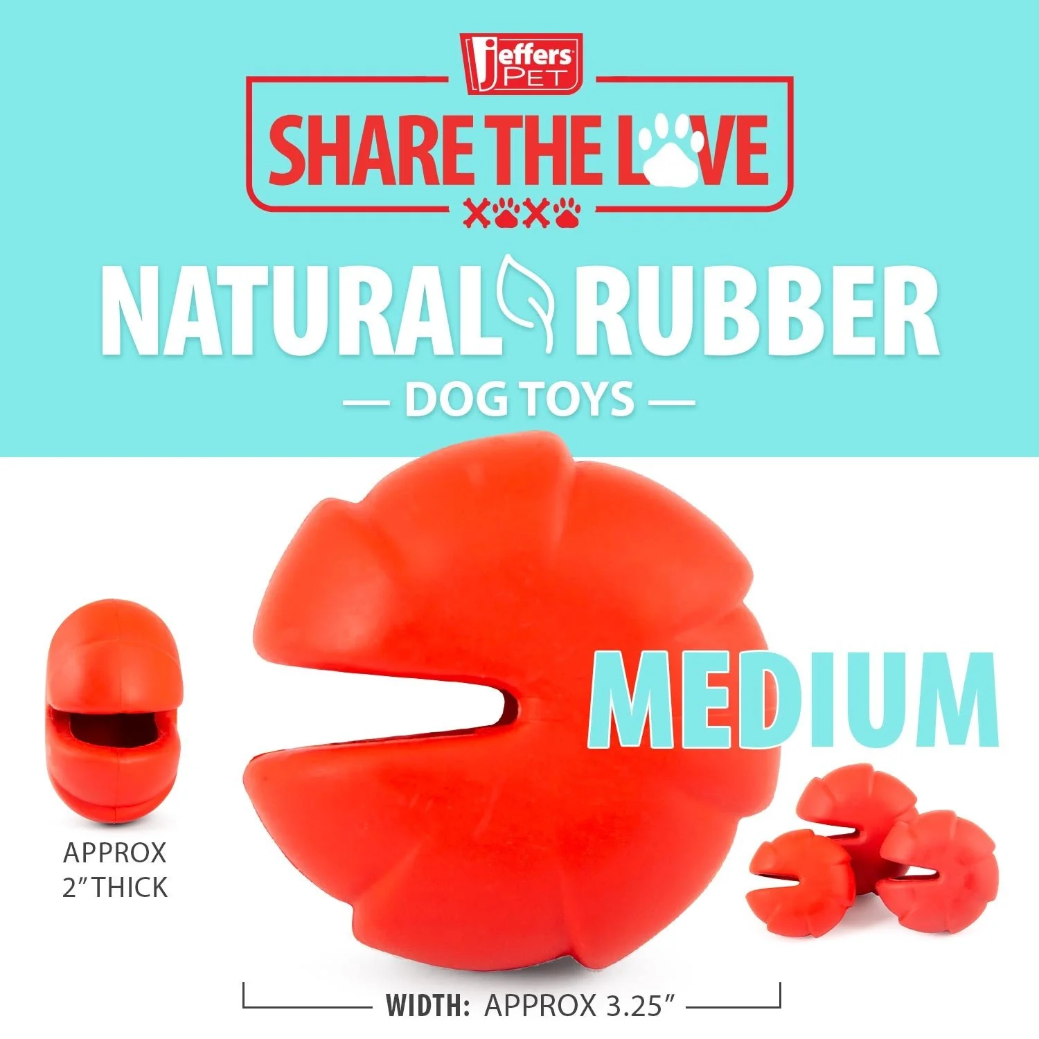 Jeffers Red Millipede Natural Rubber Treat Dispensing Dental Dog Chew Toy - Image 14