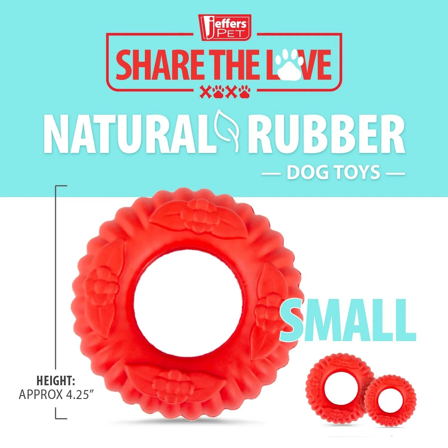 Jeffers Red Virgo Tugger Natural Rubber Dog Dental Chew Toy for Interactive or Solo Play - Image 9