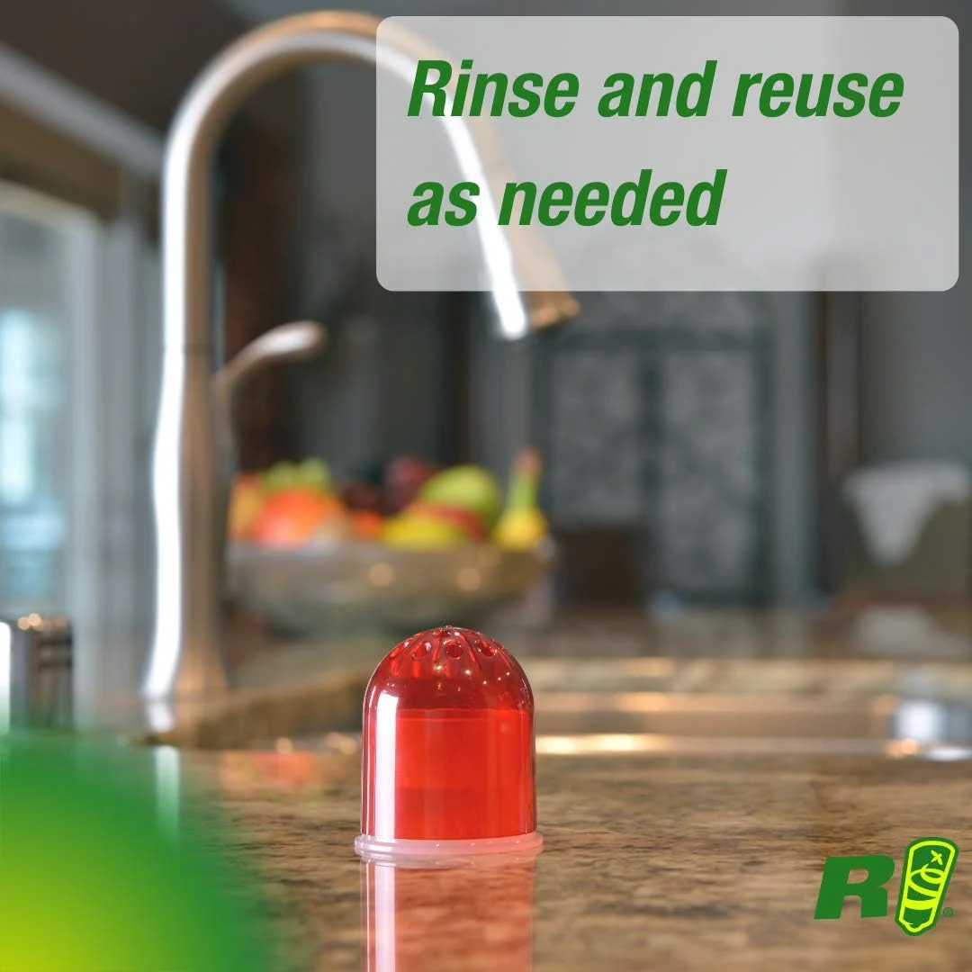 RESCUE! Fruit Fly Trap, 2 pk & Refills – Non-Toxic Reusable Indoor Fly Catcher with Refill Attractant (Safe Around Food) - Image 10