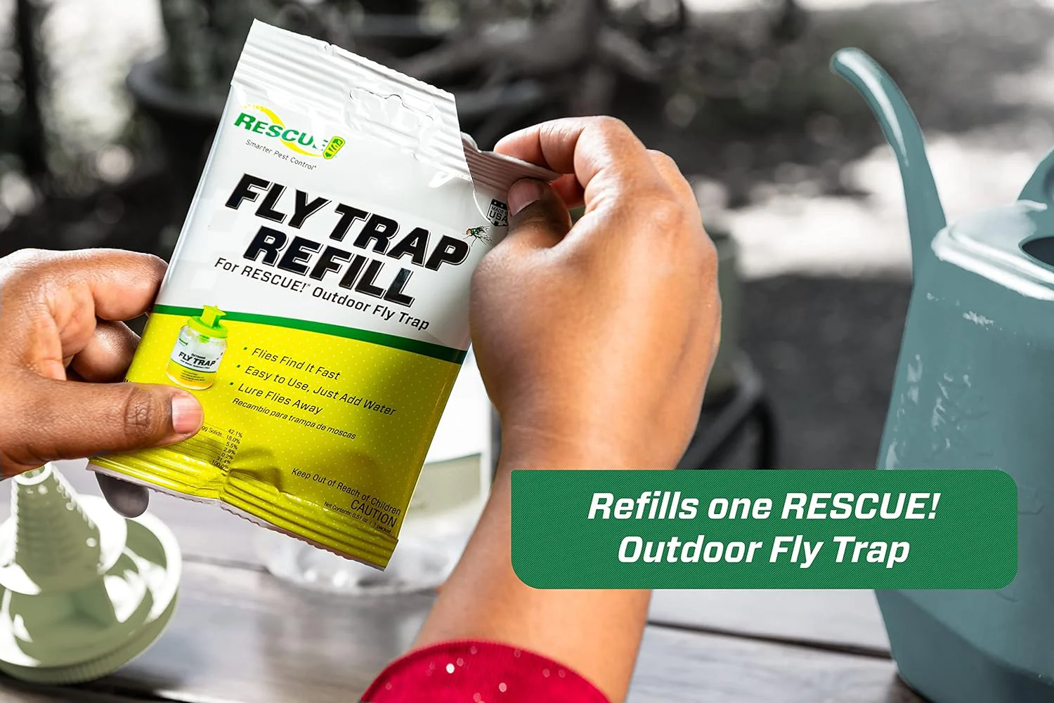 RESCUE! Outdoor Fly Trap & Refills – Reusable, Non-Toxic Fly Catcher for Outdoor Pest Control - Image 12