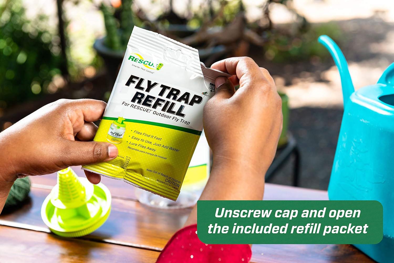 RESCUE! Outdoor Fly Trap & Refills – Reusable, Non-Toxic Fly Catcher for Outdoor Pest Control - Image 4