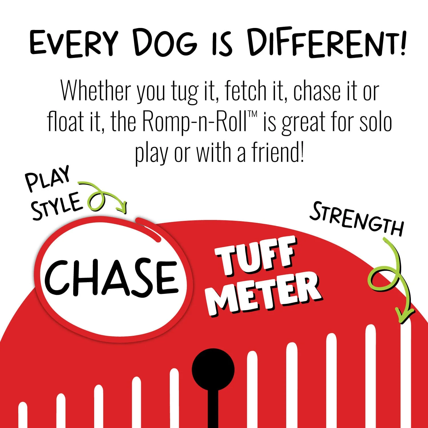 Jolly Pets Romp-n-Roll Ball – Tough Scented Dog Toy for Tug, Fetch & Water Play - Image 2