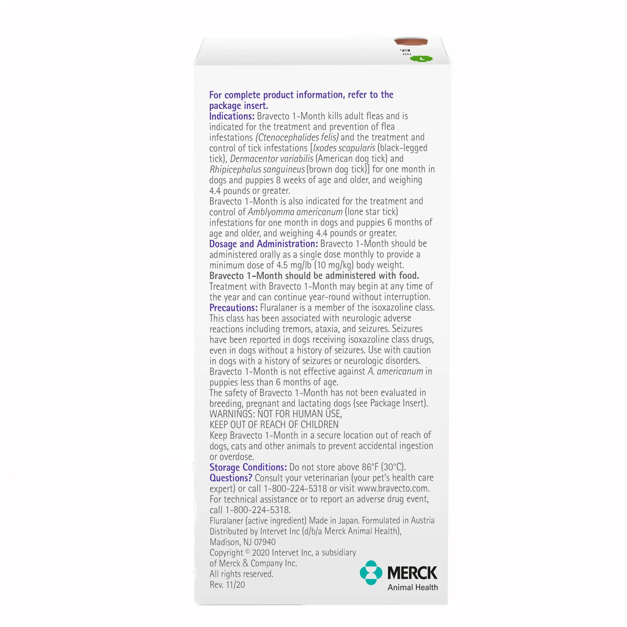 Rx Bravecto (fluralaner) Chews for Dogs, 1 Month Treatment - Image 17