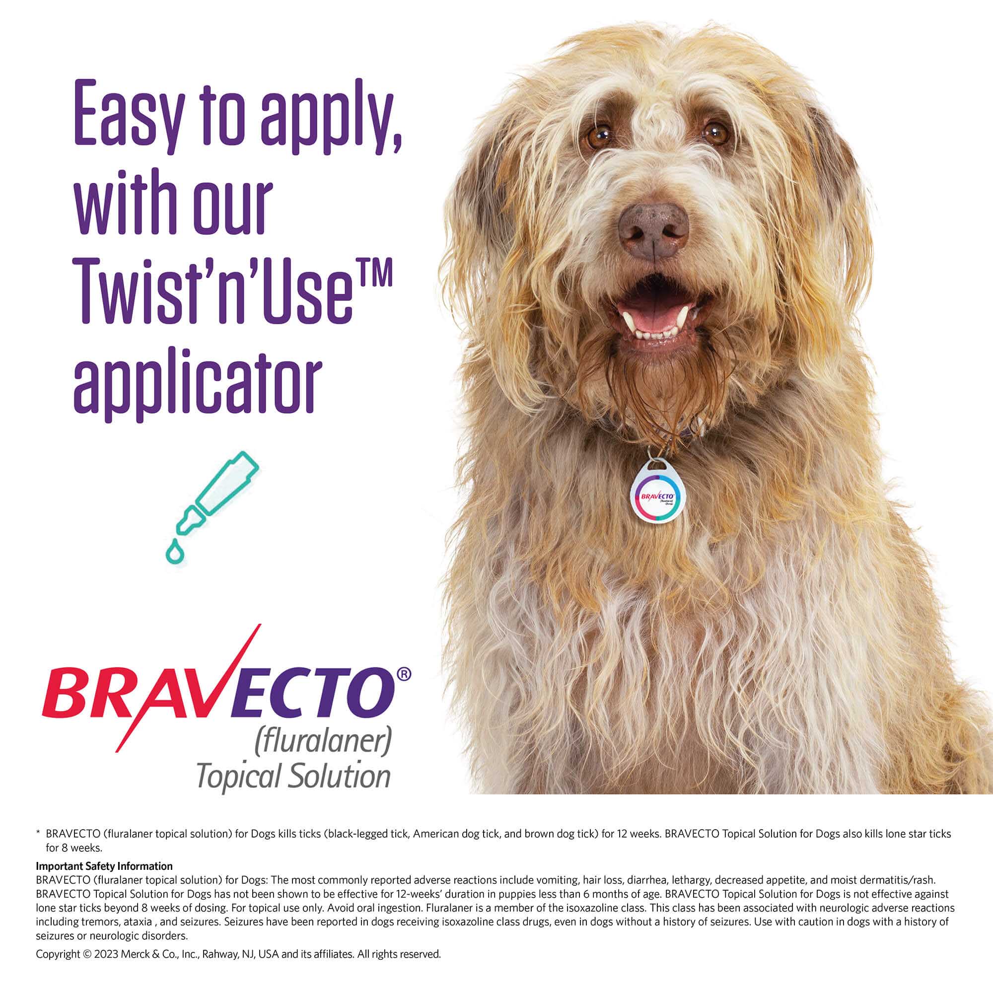 Rx Bravecto (fluralaner topical solution) Flea & Tick 12-Week Topical for Dogs - Image 4