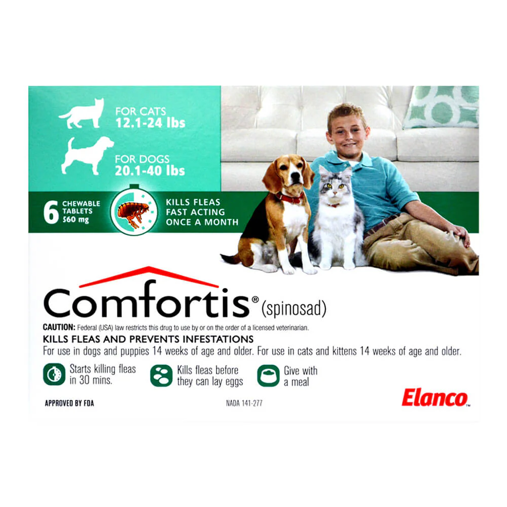 Rx Comfortis (spinosad) Chewable Flea Tablets for Dogs & Cats