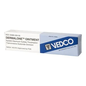 Rx Dermalone (nystatin-neomycin sulfate-thiostrepton-triamcinolone acetonide) Ointment for Cats & Dogs - Image 3