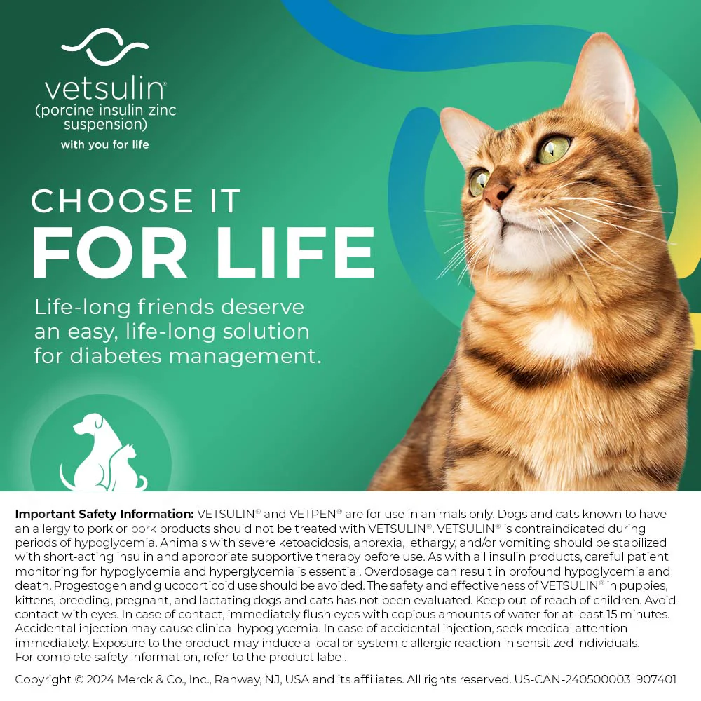 Rx Vetsulin (porcine insulin zinc suspension) for Dogs & Cats, 40 units/mL Injectable, 10 mL - Image 7