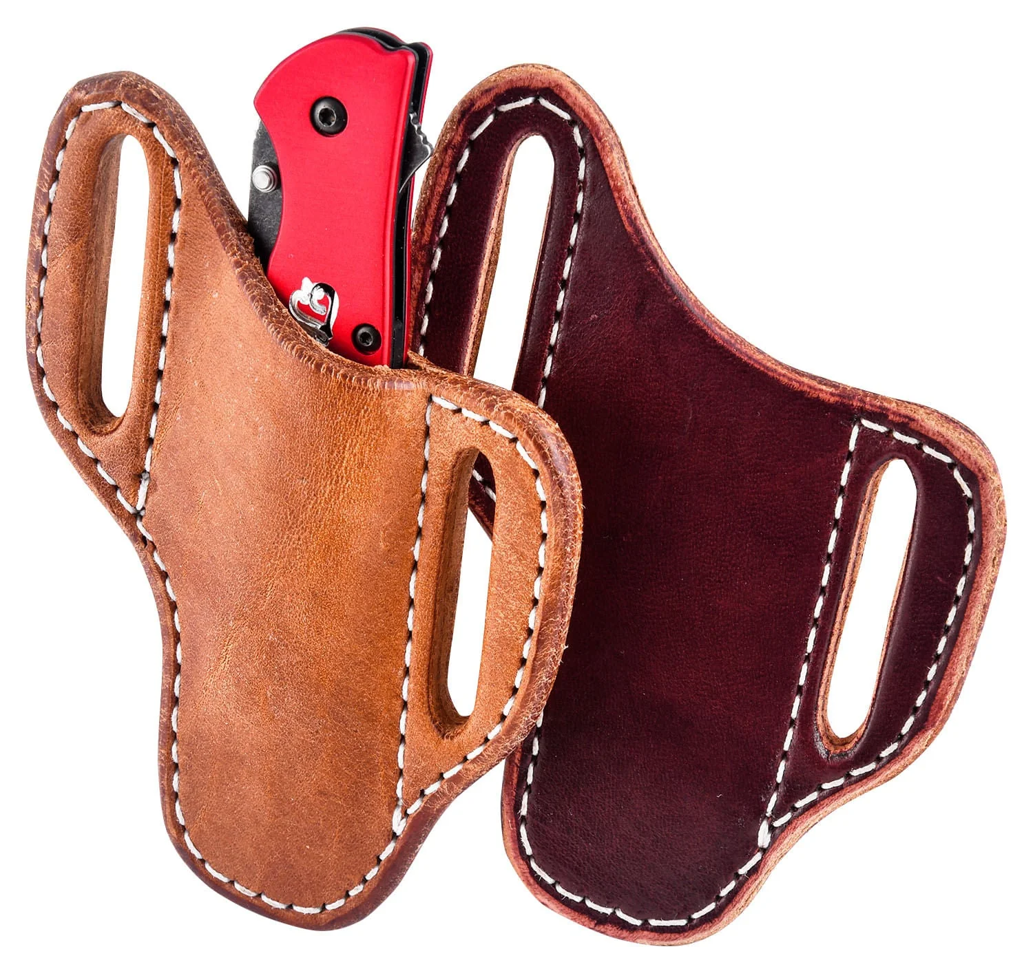 San Saba Leather Pancake Angled Knife Sheath - Image 8