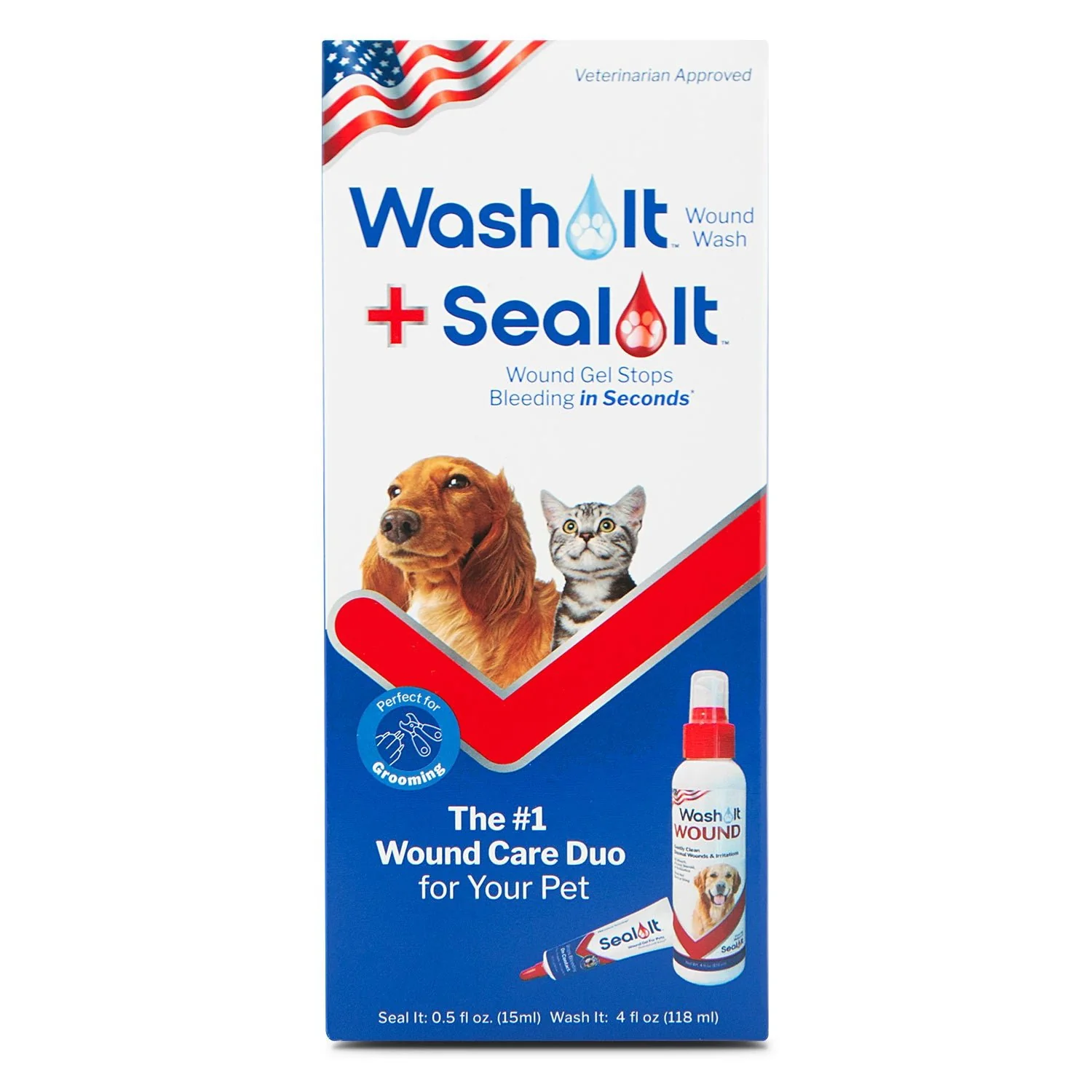Wash It Pet Wound Wash and Seal It Pet Wound Gel Combination Pack - Image 2
