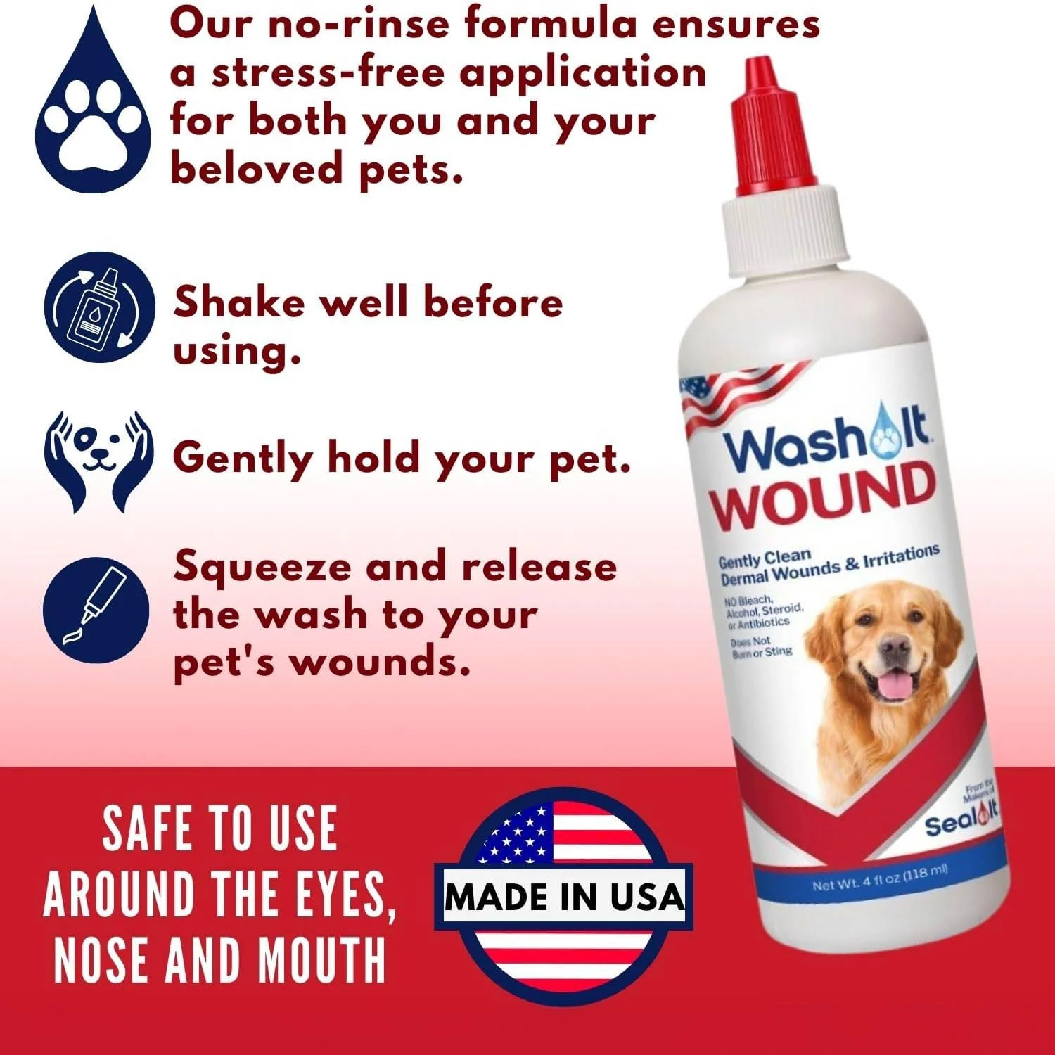Wash It Pet Wound Wash and Seal It Pet Wound Gel Combination Pack - Image 3