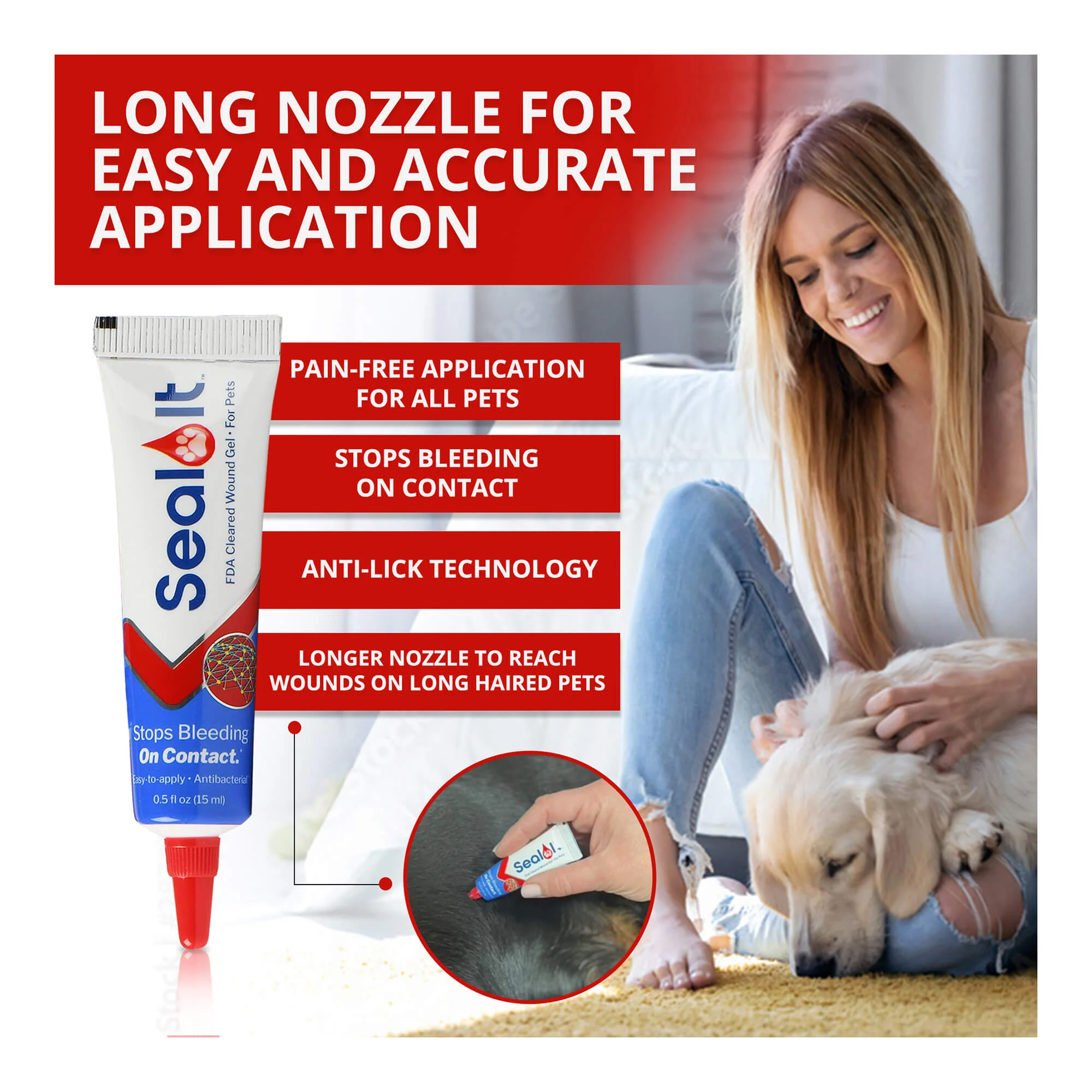 Wash It Pet Wound Wash and Seal It Pet Wound Gel Combination Pack - Image 4